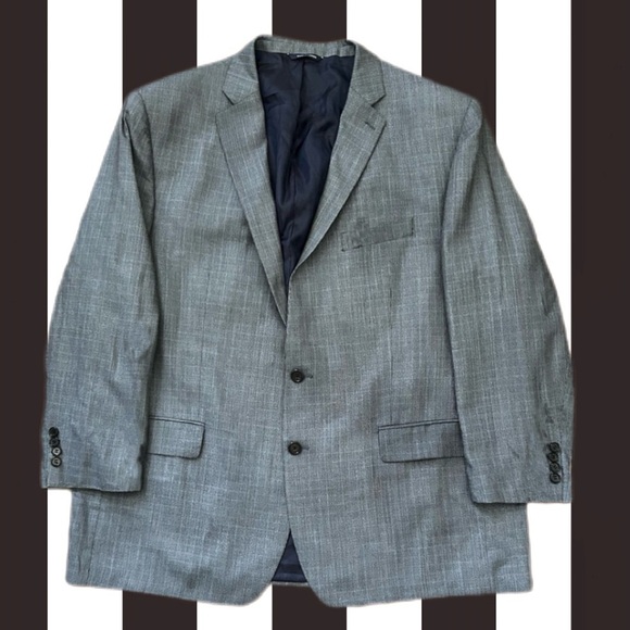 Ralph Ralph Lauren Gray Blue AccentSilk Wool Sport Coat Blazer Men’s 50L